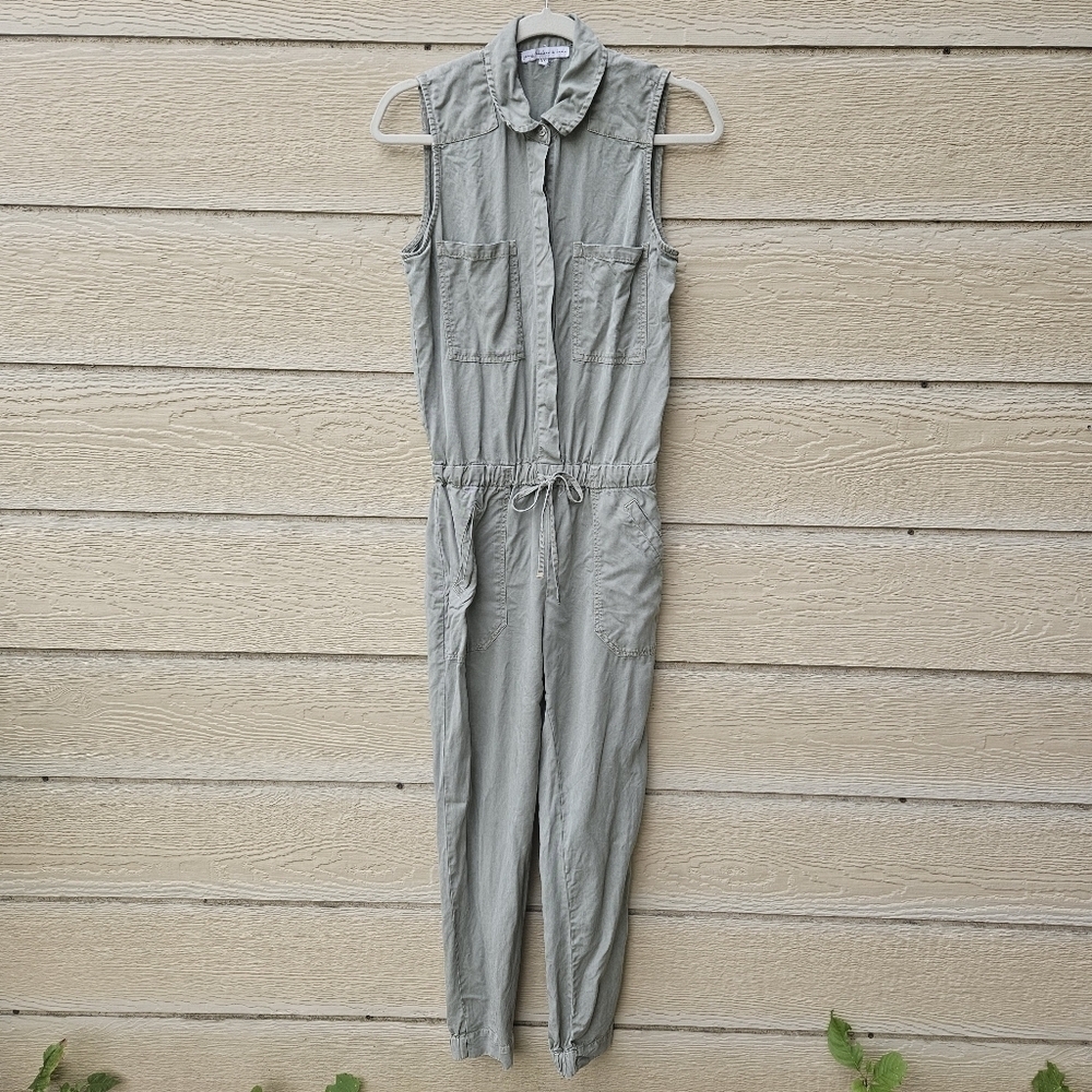 Young Fabulous & Broke sage green tencel sleeveless jumpsuit XS